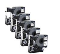 Cinta de Etiquetas 5PK Etiquetas Ind 9 mm 18443 Negro sobre Blanco Compatible con impresoras de Etiquetas 1000 4200 5200