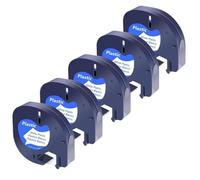 Cinta de Etiquetas 5PK o 10PK 12 mm Negro sobre plástico Blanco LT 91201 91331 91200 12267 18771 Compatible con LT 100H LT 100T(5PK White (Paper))