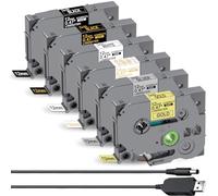 Cinta de etiquetas Acmerota TZe-335 para Brother PTouch TZe-231 TZe-334 TZe-931 TZe-831 TZe-134 Cinta de etiquetas de 12 mm x 8 m para PTouch PT-H110 H105 PT-D200 D400 D600 PT-H101GB PT-H101C