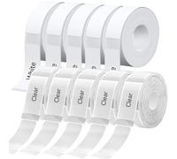 Cinta de etiquetas D30 de 12 x 40 mm, etiquetas d30 compatibles, papel de impresión de etiquetas adaptado para oficina, 1650 etiquetas/10rollo, 5 rollos blanco, 5 rollos transparente