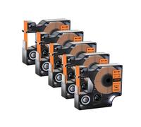 Cinta de Etiquetas Industrial Compatible con Bal 3718444 18445 Negro sobre Blanco Amarillo A18443 1000 5PK(5PK Black on Orange)