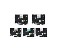 Cinta de etiquetas laminada de 24mm, Compatible con impresoras Brother p-touch TZE-251 TZE651 751 151 252(5PCS mixed B)