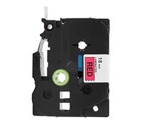 Cinta de etiquetas laminada PET de 18 mm x 8 m Impresión rápida, duradera y de, transparente, de larga duración para impresora de etiquetas PT E100B, negro sobre rojo, amarillo (Texto negro de 18