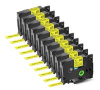 Cinta De Etiquetas Negra Sobre Fondo Amarillo Compatible Con TZe TZ 631 PT 1010 Prquintets 10 Piezas 6 Mm 9 Mm 12 Mm 18 Mm 24 Mm