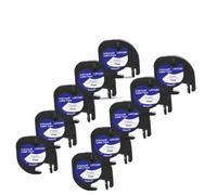 Cinta de etiquetas portátil para fabricante de etiquetas, 10 unidades, Compatible con el de etiquetado LT100H LT-100H LT 91200(Black on Clear)