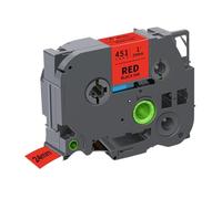 Cinta de Etiquetas TZe251 24 mm Negro sobre Blanco Compatible con Impresora de Etiquetas TZe 251 651 451 551 751(Black on Red)