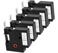 Cinta de Etiquetas Yuanqimm Compatible para Dymo D1 12mm x 7m Negro sobre Blanco 45013 S0720530 Label Tape para LabelManager 160 280 210D 360D 420P 500TS LabelPoint 150 250 LabelWriter 450 DUO, 5-Pack