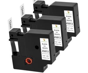 Cinta de Etiquetas Yuanqimm Compatible para Dymo D1 45013 S0720530 12mm x 7m Negro sobre Blanco Label Tape para LabelManager 160 280 210D 360D 420P 500TS LabelPoint 150 250 LabelWriter 450 DUO, 3-Pack