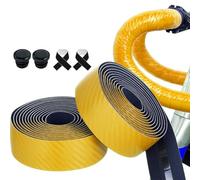 Cinta de fibra de carbono para manillar de bicicleta de carretera, absorbe los golpes, poliuretano y EVA para un mejor rendimiento de ciclismo (amarillo)