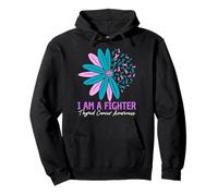 Cinta de Flores para concientización sobre el cáncer de tiroides I'm A Fighter Sudadera con Capucha