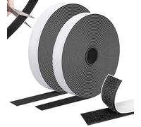 Cinta de Gancho y Bucle 10 m × 20 mm, Adhesivo Doble Cara Extra Fuerte, Macho y Hembra Feltro para Mosquitera, Cortinas, Multiusos Duradera para Fijación en Casa y DIY, Negro