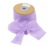 Cinta de Gasa y Seda 3.8cmx22.8m Lila para Invitaciones de Boda, Manualidades, DIY y Fiesta