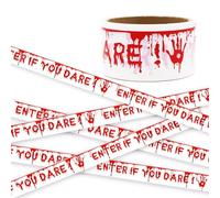 Cinta de Halloween, 4,8 cm x 25 m Cinta de Barrera para Halloween Decoración de Halloween Cinta de Precaución “KEEP OUT DO NOT CROSS” Cinta de Advertencia, para Peligro/áreas Peligrosas/Halloween