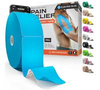 Cinta de Kinesiología: increíble soporte para deportes y relajación + manual de vendaje gratuito - precortado de 5,1 cm 30,5 m (azul eléctrico + manual de vendaje gratuito, 1 paquete)