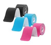 Cinta de kinesiología para rodillas precortada, cinta de rodilla para alivio del dolor de rodilla, cinta atlética, elástica, impermeable, cinta deportiva para aliviar el dolor muscular (3 rollos)