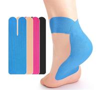 Cinta de kinesiología precortada para el talón, 8 unidades, impermeable, transpirable, para el pie, fascitis plantar, alivio del dolor, cintas atléticas, hipoalergénicas, sin látex, elásticas para