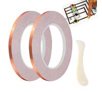 Cinta de lámina de cobre - Cinta de cobre de 30 m, soldadura sin costura | Adhesivo de soporte de circuito de papel con herramienta de hueso, tiras de aluminio para conexión eléctrica de guita