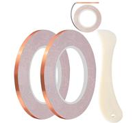 Cinta de lámina de cobre - Cinta de reparación eléctrica, material de manualidades | Barra de pegamento conductor para proyectos de vidrio en plomo, rollo de tira de cobre para aplicaciones de