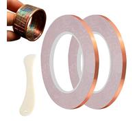 Cinta De Lámina De Cobre Para Vidrieras - 2 Rollos De Cinta Adhesiva Conductora De Papel De 98 Pies Para Proteger Circuitos Con Herramienta Para Plegar Huesos | Kit De Soldadura De Reparación Eléctric