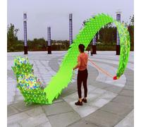 Cinta de lanzamiento de dragón con bola con peso, serpentina de dragón de escamas coloridas, juego de accesorios de escenario con estampado de dragón for gimnasia, malabarismo y fitness.(Green,10 m (3