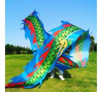 Cinta de lanzamiento de dragón Poi for ejercicios al aire libre, serpentina de dragón fluida con cabeza de dragón 3D realista, entrenamiento físico de baile de dragón Poi for espacios abiertos(Blue,8