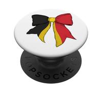 Cinta de Lazo de Coqueta con Bandera Belga de Bélgica PopSockets PopGrip Adhesivo