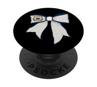 Cinta de Lazo de Coqueta con Bandera del Estado de Virginia Occidental PopSockets PopGrip Adhesivo