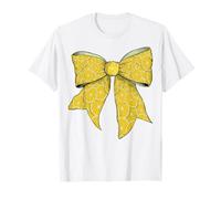 Cinta de Lazo de Coqueta de niña con patrón Amarillo de rodaja de limón Camiseta
