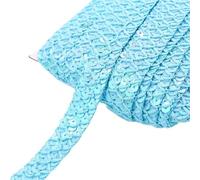 Cinta de lentejuelas, Cinta de encaje lentejuelas Multicolor 20mm 2/5/10M for disfraces escenario accesorios costura DIY(Light Blue,10Meters)