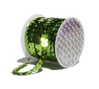 cinta de lentejuelas, Cinta De Lentejuelas Plana Redonda Suelta Precosida Con Adorno Metálico 5 Metros Multicolor 6mm(Grass Green)