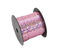 Cinta de lentejuelas, Cinta de lentejuelas redondas planas 6 mm 5/100 yardas(24 Pink,5 Yards)