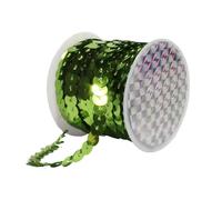 Cinta de lentejuelas, Lentejuelas de PVC redondas, sueltas y brillantes 5 metros 6 mm for coser en adornos, for manualidades, accesorios tela, bolsos prendas(Grass Green)