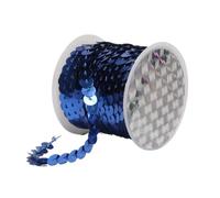 Cinta de lentejuelas, Lentejuelas de PVC redondas, sueltas y brillantes 5 metros 6 mm for coser en adornos, for manualidades, accesorios tela, bolsos prendas(Blue1)