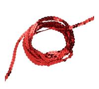Cinta de lentejuelas redonda de PVC de 5 yardas, 6 mm, con purpurina, larga vida útil for accesorios de ropa.(Red)