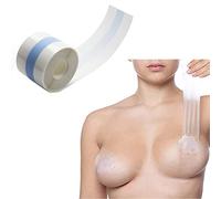 Cinta de levantamiento de senos, adhesiva, invisible, para pezones, soporte de pecho, transpirable, impermeable, 5 cm x 5 m, color beige transparente, transparente, talla única