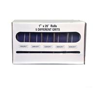 Cinta de lija de 25 mm, rollo de tela suave para metal, madera, vidrio, tira abrasiva de óxido de aluminio, 6 m de longitud (5 piezas)