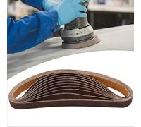 Cinta de lijado de 15 x 452 mm, paquete de 10, grano de óxido de aluminio, empalme diagonal, antiestático y tratado con resina, para pulido de madera, metal, plástico, piedra (240)