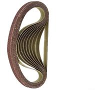 Cinta de lijado de 15 x 452 mm, paquete de 10, grano de óxido de aluminio, empalme diagonal, antiestático y tratado con resina, para pulido de madera, metal, plástico, piedra (60)