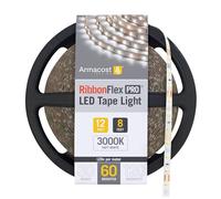 Cinta de luz LED RibbonFlex Pro de 2,5 m, color blanco brillante suave, 60 LEDs/M.