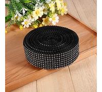 Cinta de malla, 3 colores 8 filas 10 yardas cinta de malla recortable caliente Sparkling Rhinestone Crystal Warp Mesh Ribbon Warp Rhinestone (#1)