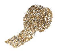 Cinta de Malla de Diamante Acrílica, 91,4 cm, Decorativa con Brillos de Cristal para Bodas, Fiestas y Manualidades, Amarillo Cristalino