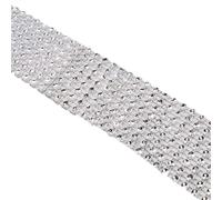 Cinta de malla de diamante de 2/5 yardas para decoración de bodas, fiestas, cinta de tul con diamantes de imitación de cristal, manualidades