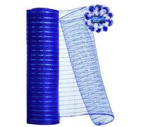 Cinta de malla decorativa, 10 pulgadas x 30 pies cada rollo, rollos de papel de aluminio metálico para hacer coronas, guirnaldas y decoración de árbol de Navidad (azul oscuro)