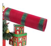 Cinta de malla decorativa, cinta con cable de Navidad, Malla de Navidad para coronas, Cinta de decoración navideña de 10 pulgadas x 30 pies para decoración del hogar