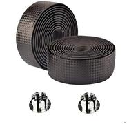 Cinta de Manillar de Bicicleta,2 Piezas Bicicleta de Carretera con Cinta con 2 Tapones de Barra para Bicicleta de Montaña (Negro)