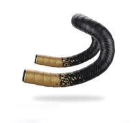 Cinta de manillar de bicicleta de alto rendimiento de cuero suave con agarre acolchado y propiedades transpirables Accesorios para manillar de bicicleta (negro dorado)