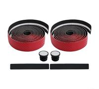Cinta de manillar de bicicleta de carretera con patrón de fibra de carbono que absorbe los golpes, poliuretano y EVA para un mejor rendimiento de ciclismo (rojo)