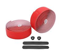 Cinta de manillar de bicicleta Pu cuero premium EVA FUMA ANTIA Slip Slock Absorbente de ciclismo envoltura para bicicletas de carretera y bicicletas de engranaje fijo COMIDADES (Petirrojo)