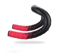 Cinta de manillar de grado profesional para bicicletas de carretera, cómodo diseño acolchado con características transpirables, juego completo (negro y rojo)