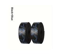 Cinta de manillar para ciclista de carretera, juego de 2 piezas, negra y azul